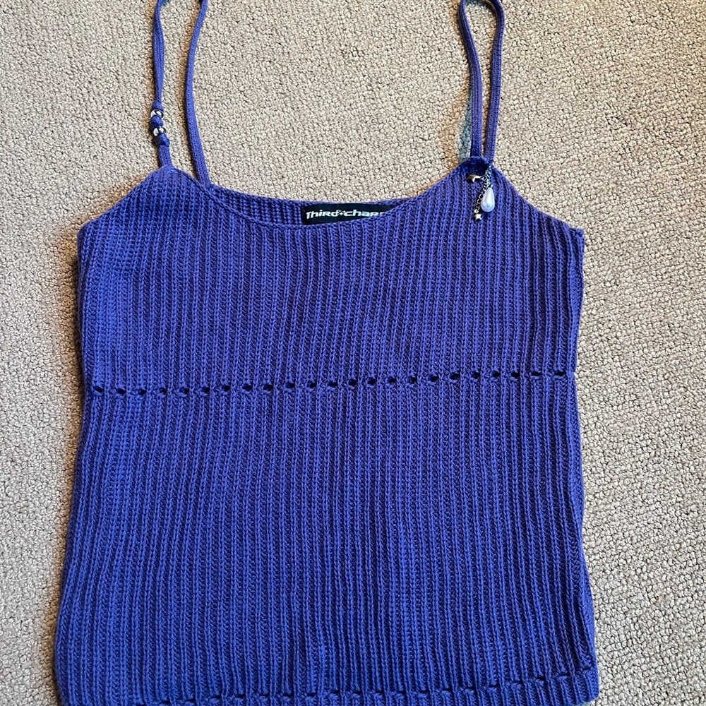 Third Charm Hyacinth Crochet Charm Tank Top